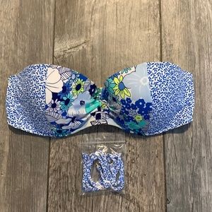 Victorias Secret Blue Floral Bikini Top